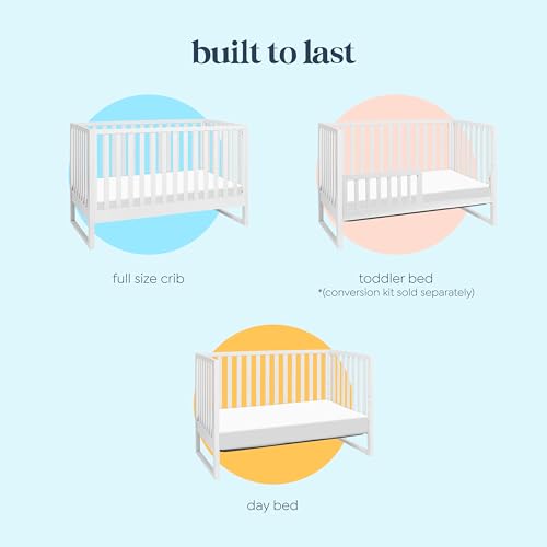 Davinci Hunter 3-in-1 Convertible Baby Crib, GREENGUARD Certified, White - image 6