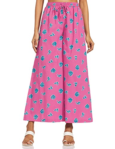 Amazon Brand – Myx Women’S Cotton Palazzo Bottom (Pag231_Teal Origami_M)