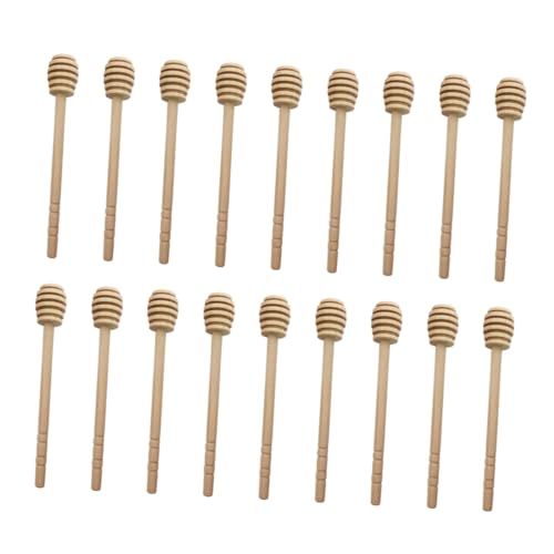 KICHOUSE 18pc Wooden Honey Mixing Stick for Milk Tea Creative Stirring Stick Bar Home Drink Mixing Tool
