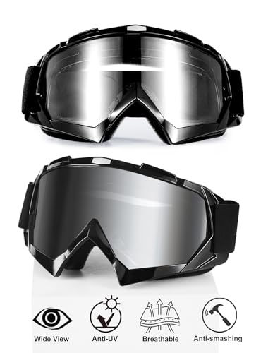 Image of 2Pcs Dirt Bike Goggles Motocross Motorcycle ATV Riding Dustproof Windproof Off Road Racing MX Four Wheeler Goggles