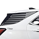 BOGAR TECH DESIGNS Precut Quarter Window American Flag Vinyl Decal Sticker Compatible with Chevrolet Equinox 2018-2024, Matte Black