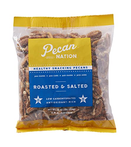 Pecan Nation All Natural & Salted 16 Oz. Pecan Halves (2 Pack), Bulk Pecan Halves #TOP4