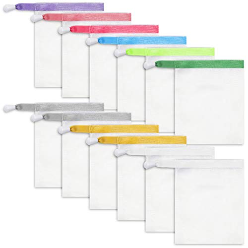 Soap Saver Mesh Bags for Face & Body Cleansing (3.8 x 5 Inches, 12 Pack)