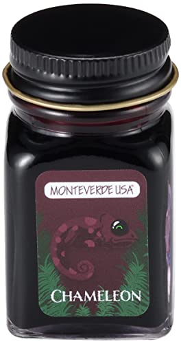Image of Monteverde Jungle Fountain Pen Ink, 30ml, Chameleon (Burgundy) | Animal-inspired fountain pen ink with bold color, smooth flow, and creative writing personality.