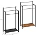 yeavs Freestanding Towel Rack, 3 Tier Blanket Ladder Stand with Black Wooden Shelf for Bathroom Living Room (31.5”H x 16.9”W x7.9”D)