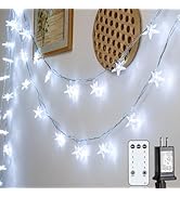 JOLYMOLY Star String Lights 59 Ft 100 LED Christmas Lights Plug in with Remote Timer 8 Modes Conn...