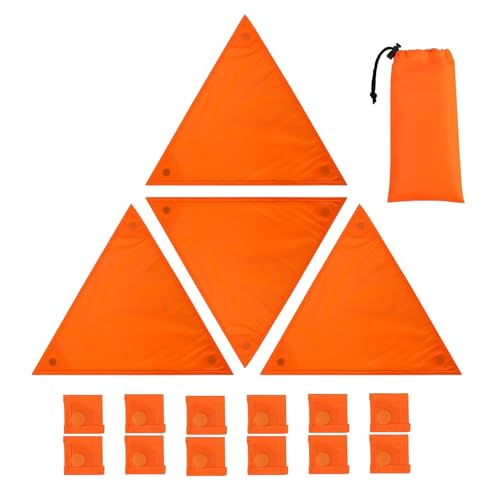 Cubierta Naranja Llama Para Ciegos | Accesorios de Caza Impermeables - 4 Piezas Paneles de Seguridad Ciega de Alta Visibilidad - Para Tienda Mochila Ciclismo Construcción Hombres Mujeres Cazadores