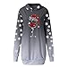 MINGCHE Damen Weihnachtspullover Pulloverkleid Herbst Winter Pullover Kleid Weihnachten Hoodie Tasche Hüfttasche Plaid Printed Langarm Sweatshirt Kleid Kleider Mode Tops Minikleid