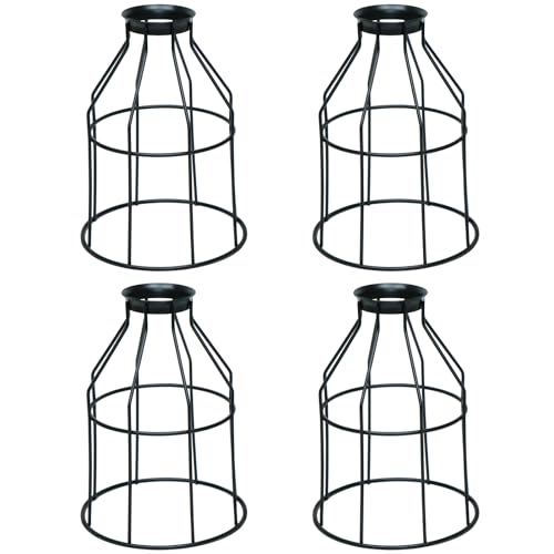 Image of Premium Ceiling Fan Light Covers, Industrial Lamp Guard, Lighting Replacement Shade Standard 2-1 /8 inch Fitter Size, Perfect Ceiling Fan Replacement Metal Accessories, Set of 4