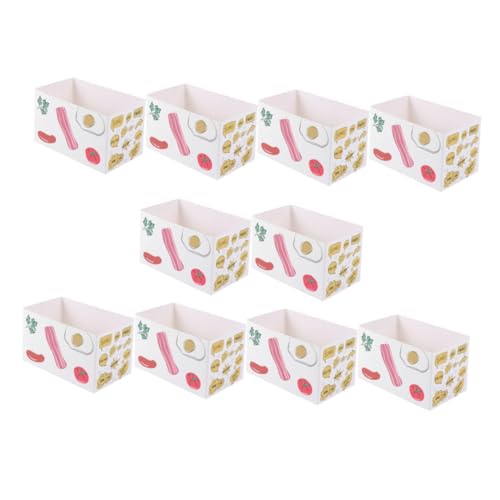Ciieeo 10Pcs Sandwich Packing Boxes Paper Food Containers for Breakfast Lunch and Easy to Carry for Toast Sandwiches Burgers Party Favors