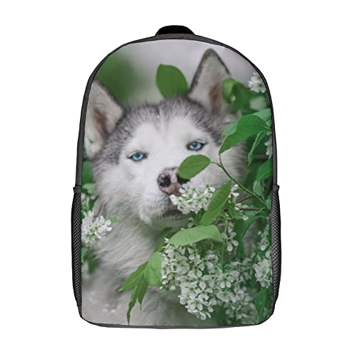 Sac à dos scolaire enfant imprimé 3D husky pour le collège