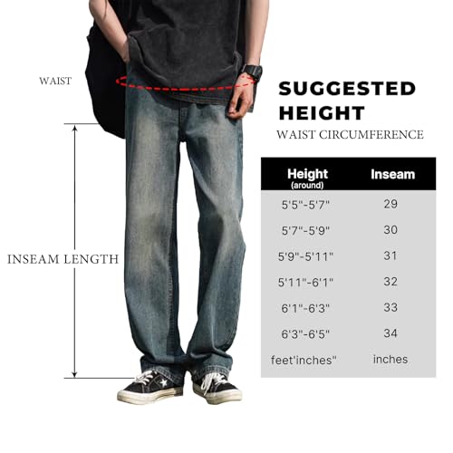Jeans for Tall Men, Big and Tall Size, 36 Long Inseam, Lengthen and Large Size, Casual Fit Loose Jeans4