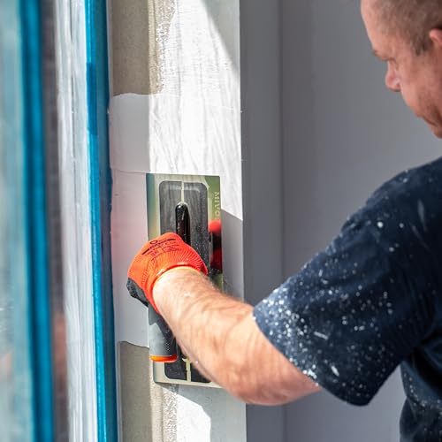 MIVOS Premium Glättekelle aus hochwertigem Edelstahl 410x110mm - Profi Glättscheibe Traufel - Glätter - Trockenbau Werkzeug - Ergonomischer, Rutschfester Griff - MADE IN EU