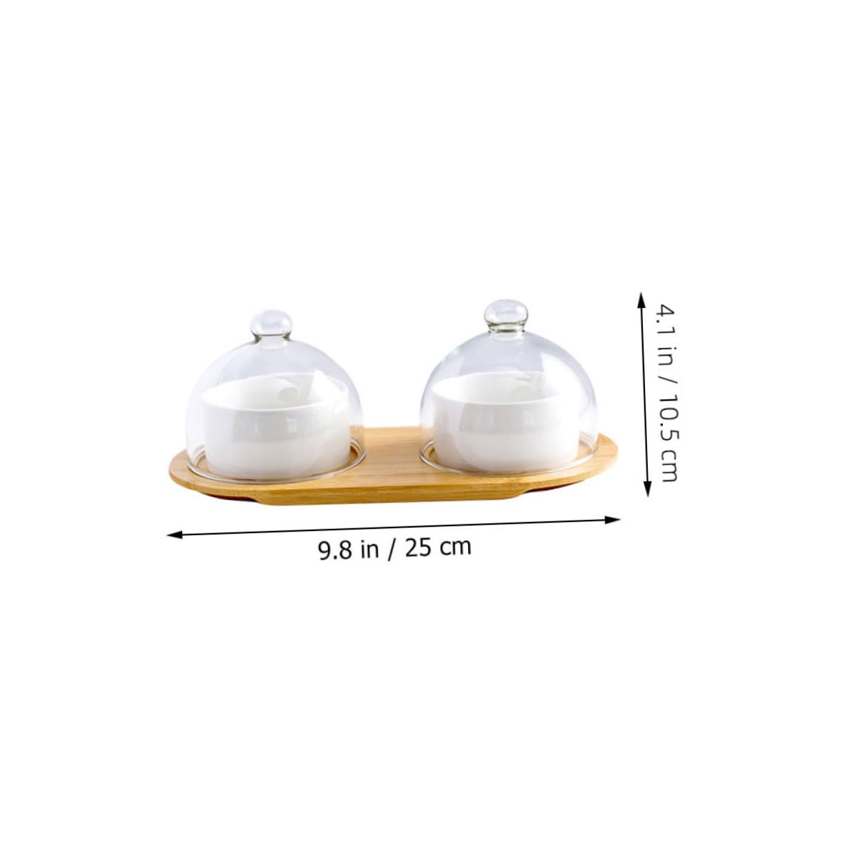 IMIKEYA 2 Juegos Bol para Postres y Frutas con Tapa Transparente y Bandeja para Hogar Hotel y Restaurante y Fácil de Limpiar
