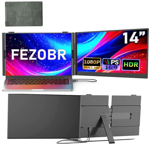 Image of Laptop Screen Extender, 14.2 inch Ultra-Slim Dual Portable Monitor, 1080P FHD IPS Display, USB-C /HDMI Plug & Play, Monitor Extender for 13-17.3 inch Laptops, Mac /Windows /Chrome