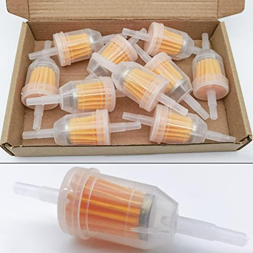 OBPSFY 10 Pcs Fuel Filter ,Inline Petrol Filter,Fits for 6mm 8mm Tube Lawn Tractor Motors Petrol Filter ,for Car Motorcycle Scooters