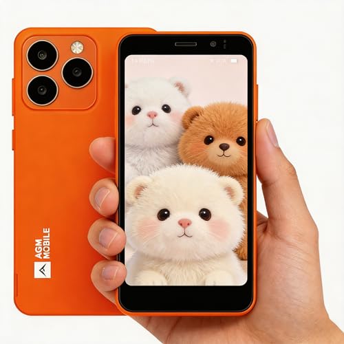 AGM Note N2 Smartphone Android 16 GO, Mini Teléfono 4,96 Pulgadas, Batería 3000 mAh, 3GB+32GB, Carcasa Ultradelgada para Móvil para Estudiantes, 4G Dual SIM/5MP/IP54/GPS/Azul