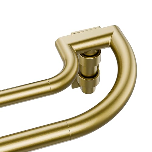 ENJOYBASICS 72-144 Double Curtain Rod for Blackout Quick Release Gold