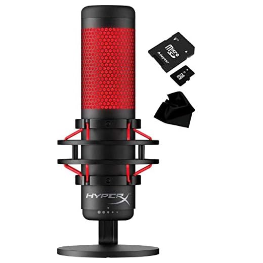 Newest HyperX - QuadCast USB Multi-Pattern Electret Condenser Microphone | 2020 Edition | for PS4, PC and Mac | Pop Filter | Anti-Vibration Shock Mount | | Red - Black | with KWALICABLE Bundle