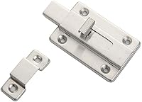 Vista 4 de Cerradura de pestillo deslizante, 3 piezas de 3 pulgadas de bloqueo de pernos de puerta corredera, cerradura de pestillo deslizante de puerta