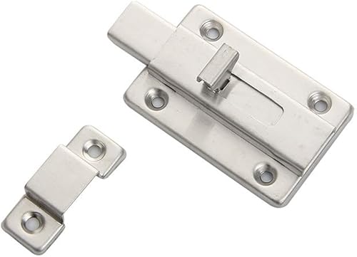 Miniatura 4 de Cerradura de pestillo deslizante, 3 piezas de 3 pulgadas de bloqueo de pernos de puerta corredera, cerradura de pestillo deslizante de puerta