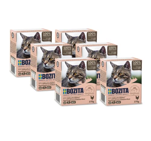 Bozita Häppchen in Gelee mit Hühnchenleber Multibox 6x370g im Tetra Cover