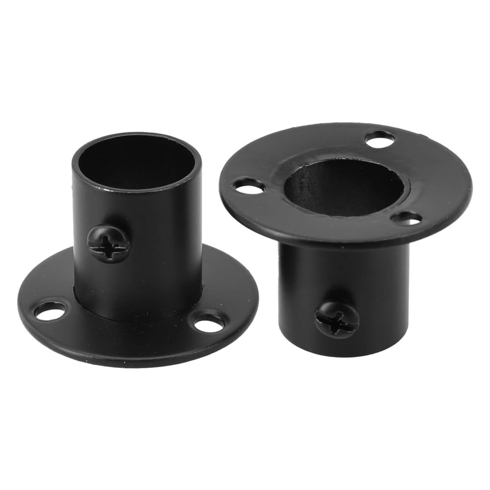 2Pcs Tube Support Closet Bar Stands Wardrobe Hanging Rail Rod Pole Socket End Bracket Flange Holders 19-32mm Hardware(19mm)
