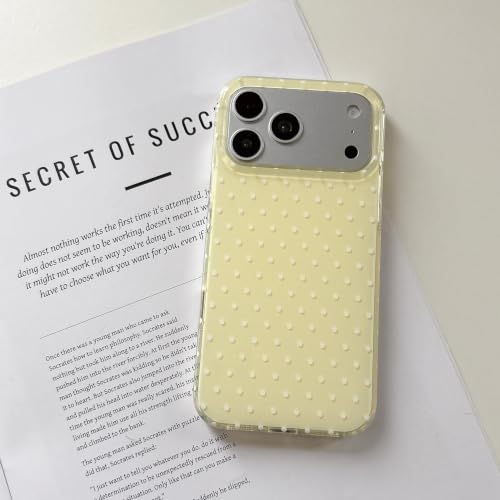 Coque iPhone 17 Pro Max jaune à pois en silicone QLTYPRI - 3