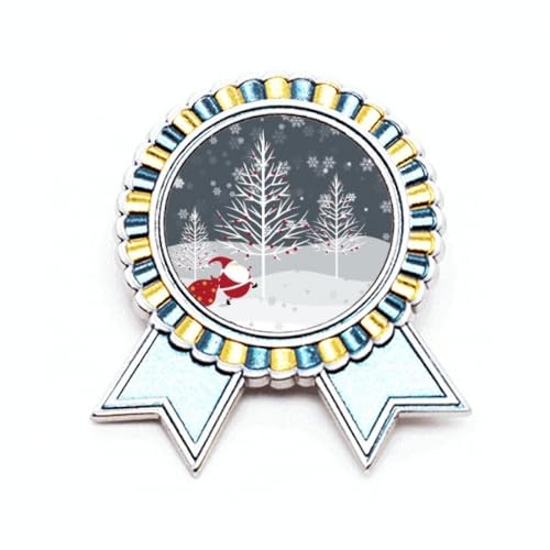 Broche Père Noël flocon médaille de vainqueur à offrir pour les fêtes de fin d'année