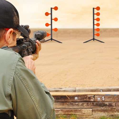 TE DEUM AR500 Dueling Tree Target Kit - 6\" x 3/8\" Steel Paddle,Steel Targets for Shooting, AR500 Steel Targets