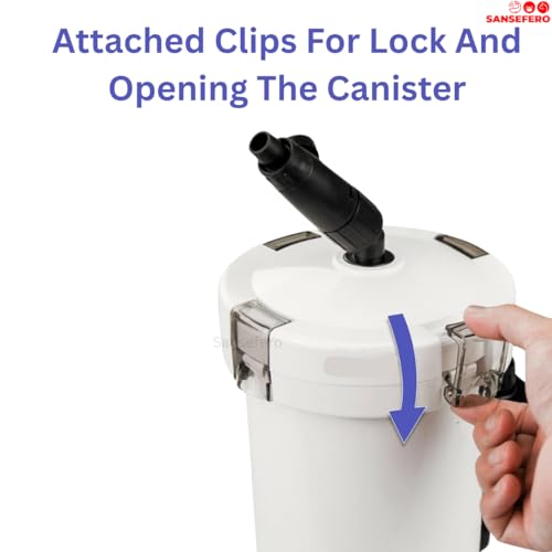 Image of SANSEFERO Multi Level External Canister Filter for Aquarium Fish Tank Filtration Canister Filter Suitable Upto 1.5 to 2.5 Feet Tanks (HW-603B)