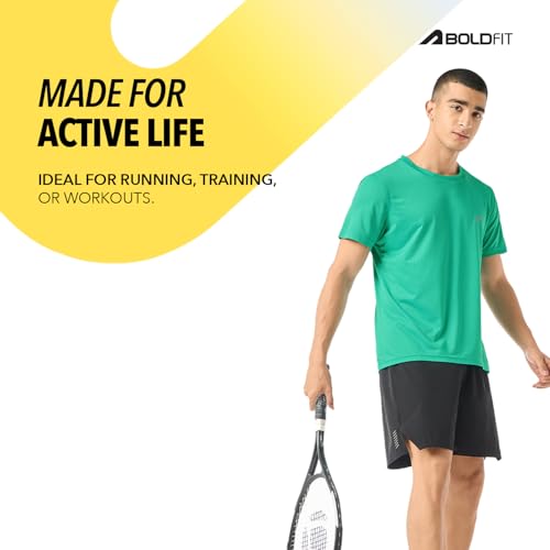 Image of Boldfit Gym T Shirts for Men Workout Breathable T Shirt for Man Active Wear Sports Tshirt for Men Lightweight Gym Tshirts for Man Dry Fit Running T Shirts for Boys Regular Fit Sports Tshirts