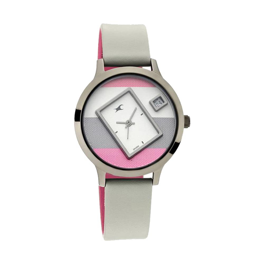 Fastrack Fit Outs Quartz Analog with Date Multicoloured Dial Leather Strap Watch for Girls-NS6210QL01 (B0847XS577) Amazon Price History, Amazon Price Tracker