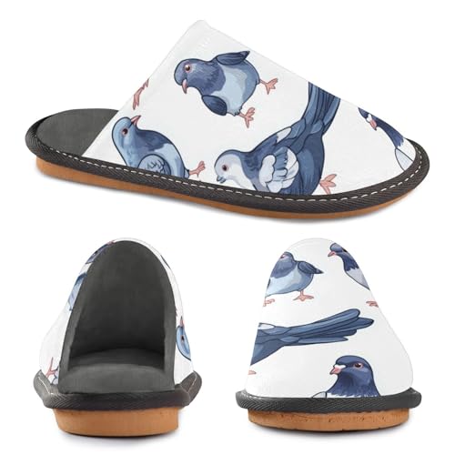 Slippers for Women Pigeon Pattern Print Design Soft Fuzzy Women's Slippers Indoor and Outdoor Shoes2