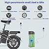 Electric Bike for Adults Folding: 23Mph Max Speed Foldable Electric Bicycles, Peak 500W Motor 14" Mini Ebike, 30° Uphill Shock Absorbers E-Bike, 48V12AH Removable Battery, Top 40 Miles PAS Range #5