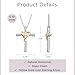 Jewelili Yellow Gold over Sterling Silver Cross Heart Pendant Necklace | 1/10 CTTW Natural White Round Diamonds | 18
