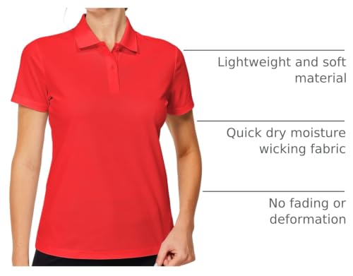Image of Casei Womens Shorts Sleeve Polo Golf Shirts Quick Dry UPF 50+ Tennis Pickleball Top Collared Casual Work Athletic Shirts