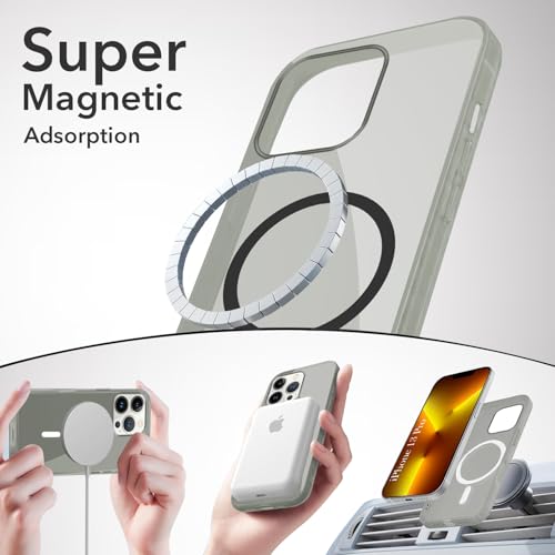 Image of Jkobi Lifetime Anti-Yellow MagSafe Compatible Clear Back Cover Case for Apple iPhone 13 Pro (Sleek Hard Crystal | Shockproof and Camera Protection)