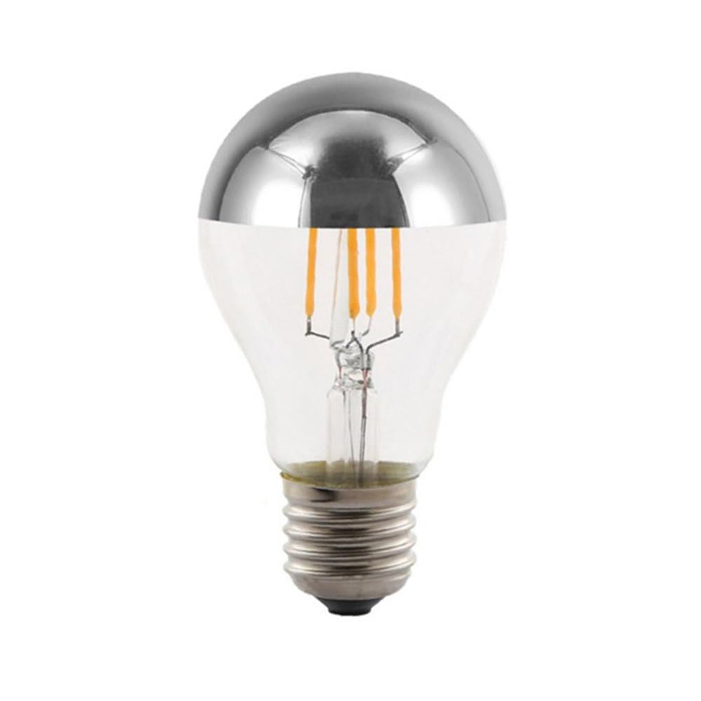 Luopan Indoor Lighting 50-Pack Edison LED Filament Lamp A60 AC110V E27 2W 4W 6W 8W Top Semi-Silver Plated