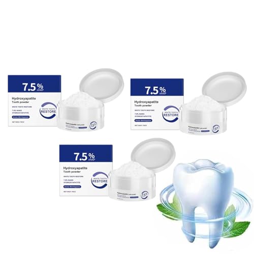 Polvo dental de hidroxiapatita, 7.5% de hidroxiapatita nanomicrocristalina y sin flúor, fórmula suave para el cuidado de las encías.