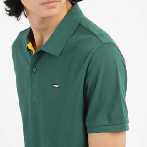 Image of Levi's Men's Cotton Solid Regular Fit Polo Shirt