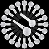 40 Pieces 2 Size Coffee Measuring Scoop Teaspoon Long Handle Reusable Plastic Measuring Spoon for Coffee, Milk Powder, Fruit Powder, Pet Food, Protein (10 ml, 15 ml)