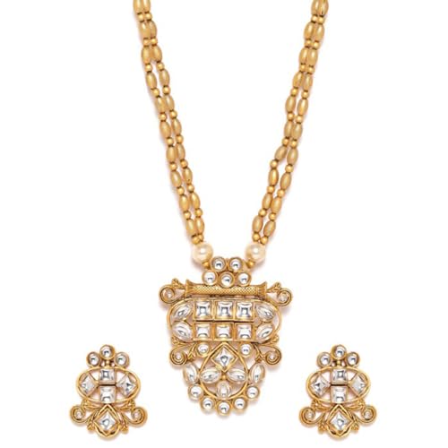 Image of Rubans Necklace Set Gold Plated Traditional Jewellery Gift for Women & Girls