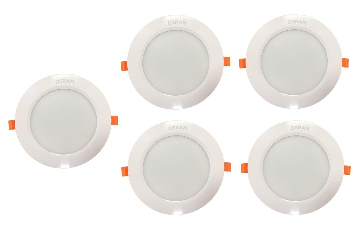 Osram Ledvance- 17 Watt- Led Slim Recessed Ceiling Panel Light- Downlight- Round- Cool White 6500K- Pack of 5