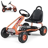 *Sedile Regolabile* Il sedile di questo go kart è regolabile in 2 posizioni, anteriore e posteriore, in modo che i bambini possano raggiungere facilmente i pedali. L'ampio sedile è di forma ergonomica, in modo che i bambini possano trovare la posizione di guida più comoda.