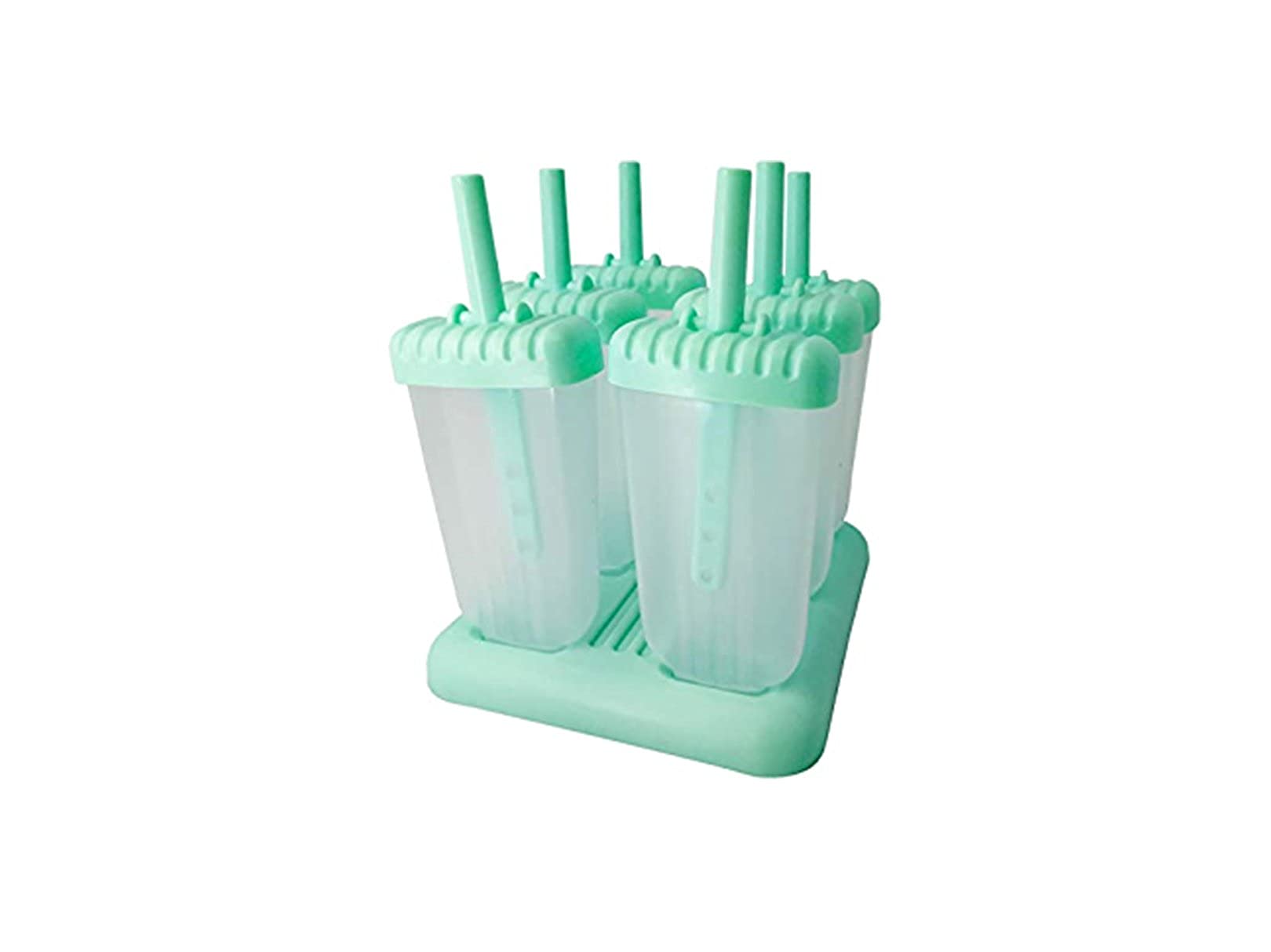 Nerthus FIH 434 Set of 6 Ice Cream Molds With Base Tray For Easy Freezing