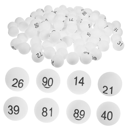Toddmomy Bulk Pong Balls 100 Count White Draw Balls with Numbers for Table Tennis Games