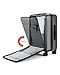 NINETYGO Carry on Luggage 22x14x9 with Spinner Wheels, Hardside Carry on Suitcase with Front Pocket Lock Cover, Super Convenient & Lightweight for Business Travel (20