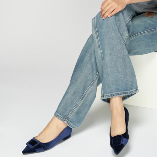Image of C.Paravano Velvet Flats | Pointed Toe Shoes | Ballet Flats | Dressy Casual