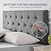 Howjoe Linen Upholstered Headboard King Size, Modern Diamond Tufting Solid Wood Cali King Headboard Only, Adjustable Height from 37” to 51” Head Board, Bed Frame or Wall Mount Headboards, Light Grey